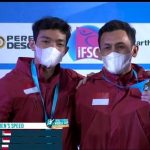 Dua utusan Indonesia yakni Veddriq Leonardo dan Kiromal Katibin bersaing di final dan memecahkan record dunia untuk kategori nomor speed 15 meter.(foto:ifsc)